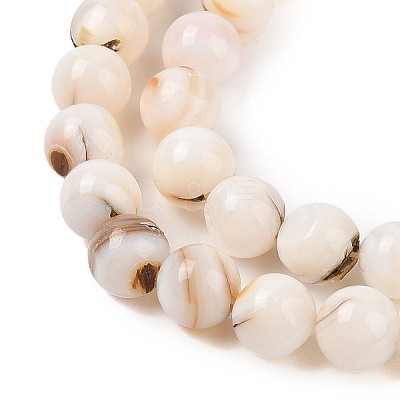 Natural Freshwater Shell Beads Strands SHEL-T011-02-8mm-1