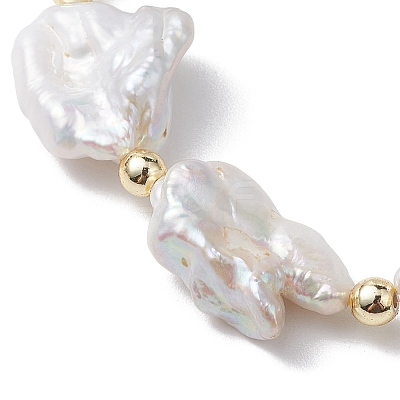 Natural Keshi Pearl Stretch Bracelets for Women BJEW-JB10244-1