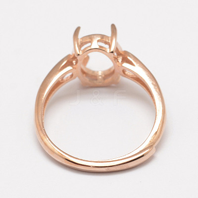 Adjustable 925 Sterling Silver Solitaire Ring Settings STER-P033-17RG-1