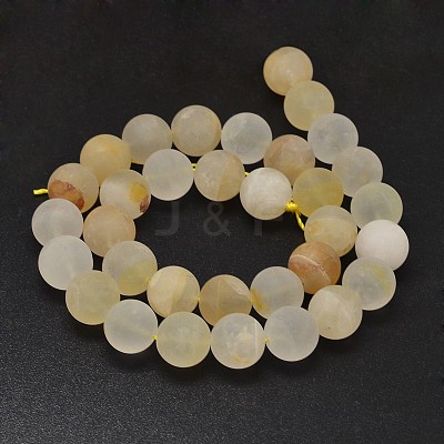 Natural Yellow Hematoid Quartz Beads Strands G-K068-08-8mm-1-1