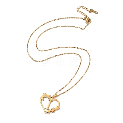 PVD Vacuum Plating 201 Stainless Steel Pendant Necklaces NJEW-R267-02I-G-1