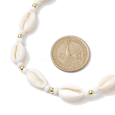 Bohemia Natural Cowrie Shell Beaded Necklaces NJEW-JN04783-01-1
