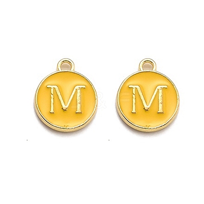 Golden Plated Alloy Enamel Charms ENAM-Q437-13M-1