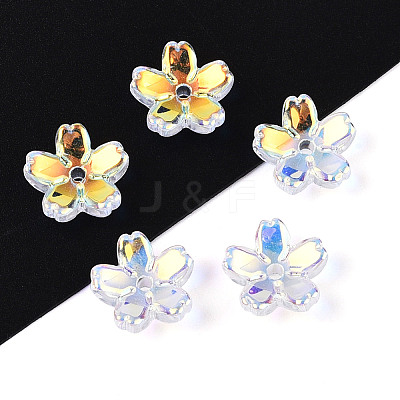 Transparent Electroplate Glass Bead Caps LS-EGLA-N015-01B-1