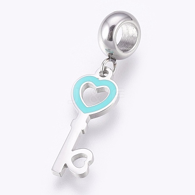 304 Stainless Steel European Dangle Charms STAS-O097-14A-1