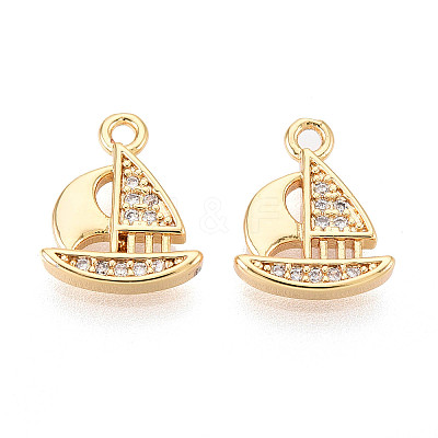 Brass Micro Pave Cubic Zirconia Charms X1-KK-N263-111G-1