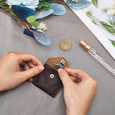 1Pc Square Leather Ring Storage Bags with Snap Button ABAG-CL0001-23-1