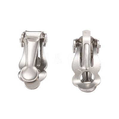 Tarnish Resistant 304 Stainless Steel Clip-On Earrings Findings X-STAS-Q185-01-1