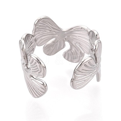 304 Stainless Steel Cuff Open Rings for Women RJEW-N052-12P-1