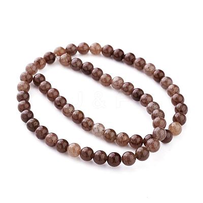 Natural Purple Aventurine Round Bead Strands G-E334-6mm-21-1