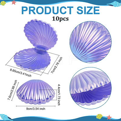 Pearlized Plastic Shell Shaped Jewelry Storage Boxes AJEW-WH0695-138A-01-1