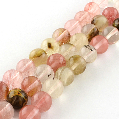 Tigerskin Glass Round Bead Strands X-G-R342-8mm-19-1