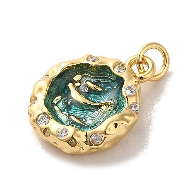 Brass Cubic Zirconia Pendants KK-M278-17G-1
