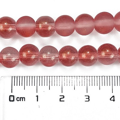 Frosted Transparent Glass Bead Strands X1-GLAA-P065-8mm-06-1