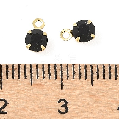 Brass Glass Charms KK-C097-08G-04-1