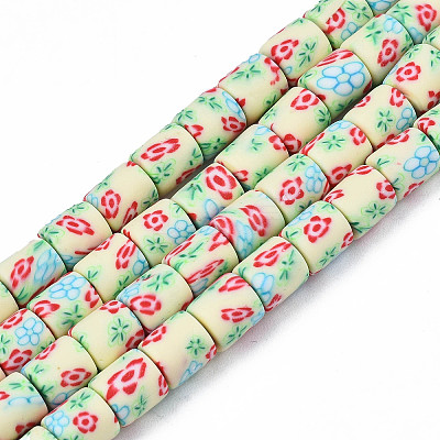 Handmade Polymer Clay Bead Strands X-CLAY-T020-10E-1
