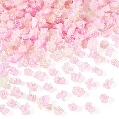 200Pcs Flower & Butterfly Resin Cabochons CRES-TA0001-89F-1