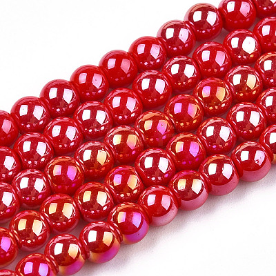 Electroplate Opaque Glass Beads Strands LS-GLAA-T032-P4mm-AB04-1