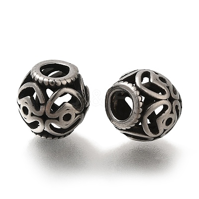 304 Stainless Steel European Beads STAS-D191-05D-AS-1