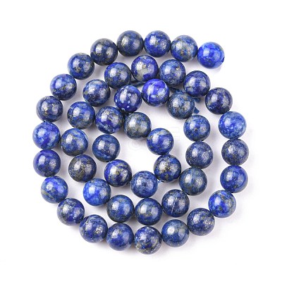 Natural Lapis Lazuli Beads Strands G-G099-8mm-7-1