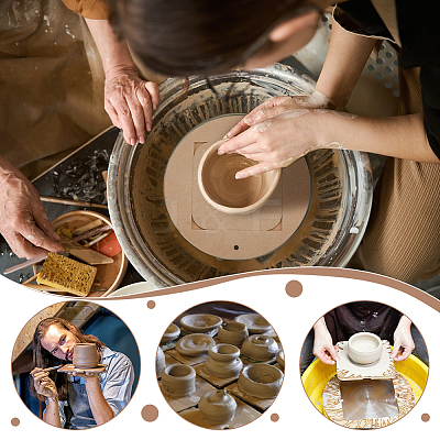 Medium Density Fiberboard (MDF) Portable Clay Wedging Board with Built AJEW-PH0006-65C-1