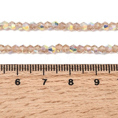 AB Color Plated Transparent Glass Beads Strands GLAA-G127-01H-1
