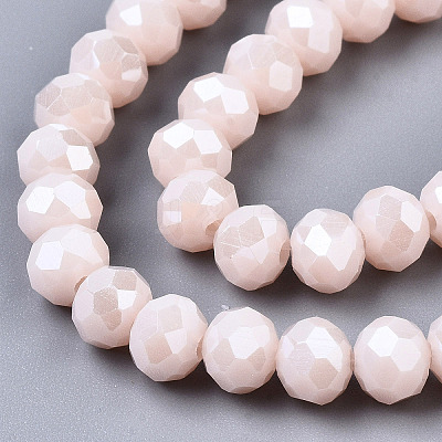 Electroplate Glass Beads Strands EGLA-A034-P6mm-A08-1