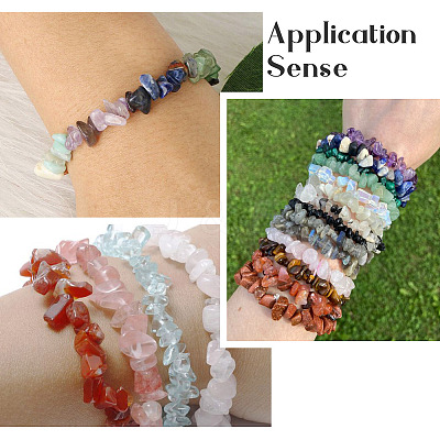 5Pcs 5 Style Natural Mixed Stone Chip Beads Stretch Bracelets for Women BJEW-FW0001-03-1