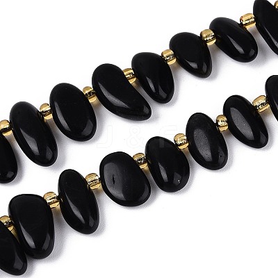 Natural Obsidian Beads Strands G-Z091-A40-1