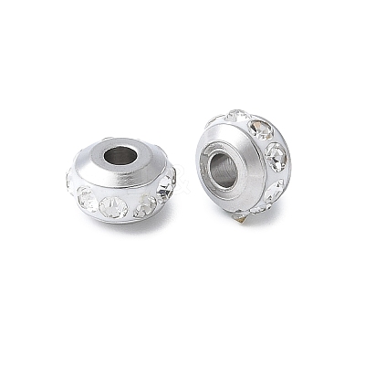 304 Stainless Steel Polymer Clay Rhinestone Beads STAS-Q038-01B-1
