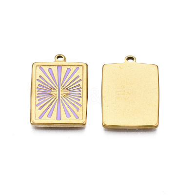 304 Stainless Steel Enamel Pendants STAS-N092-161B-1