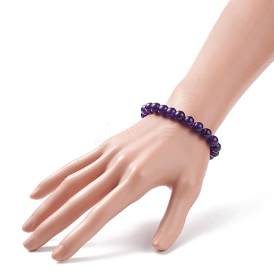 Natural Jade Beaded Stretch Bracelet BJEW-P213-04-8mm-1
