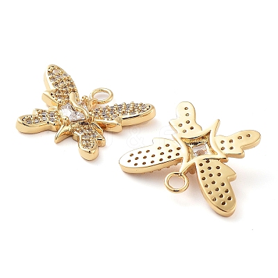 Rack Plating Brass Micro Pave Cubic Zirconia Pendants KK-M280-13G-01-1