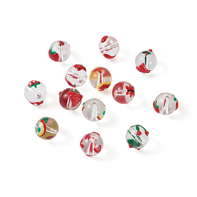 20Pcs 10 Style Transparent Glass Enamel Beads GLAA-KS0001-08-1