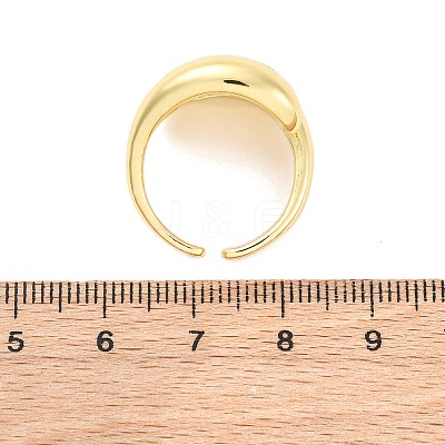 Brass Micro Pave Clear Cubic Zirconia Cuff Rings for Women RJEW-U047-29G-1