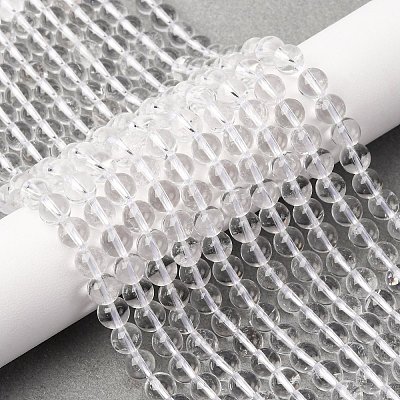 Round Natural Grade A Quartz Crystal Beads Strands G-H1648-6mm-01N-A-1