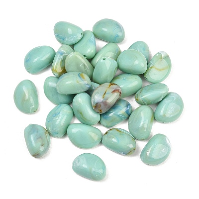 Two Tone Opaque Acrylic Imitation Gemstone Beads OACR-T033-01-1