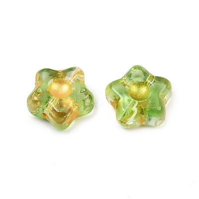 Electroplate and Golden Metal Enlaced Glass Beads EGLA-T029-02F-1