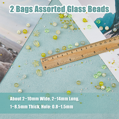 2 Bags Glass Beads GLAA-DC0001-43-1