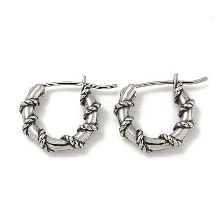 316 Surgical Stainless Steel Hoop Earrings for Women and Men EJEW-D096-25AS-1