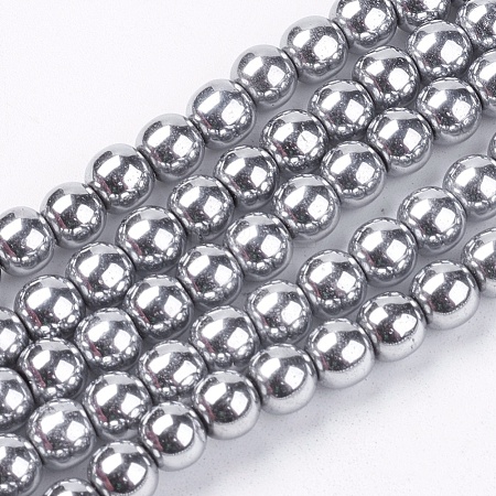 Non-Magnetic Synthetic Hematite Beads Strands X-G-S096-6mm-3-1