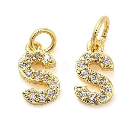 Brass Micro Pave Cubic Zirconia Pendants KK-M273-02G-S-1
