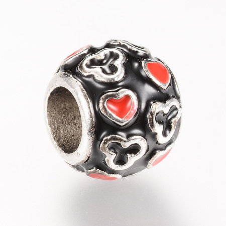 Alloy Enamel European Beads X-MPDL-S055-04-1
