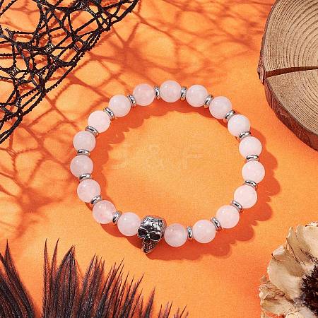 Natural Malaysia Jade Stretch Bracelets BJEW-JB12184-02-1