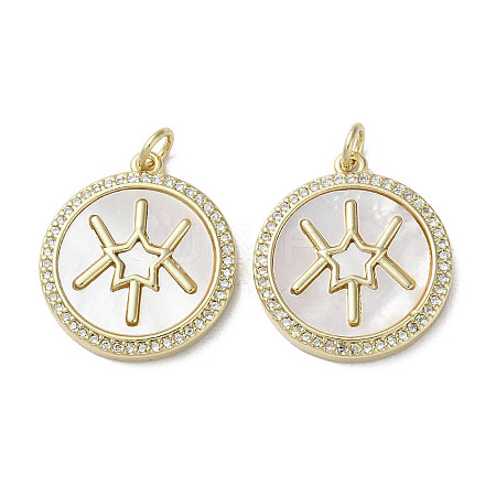 Brass Micro Pave Cubic Zirconia Pendants KK-G485-17F-G-1