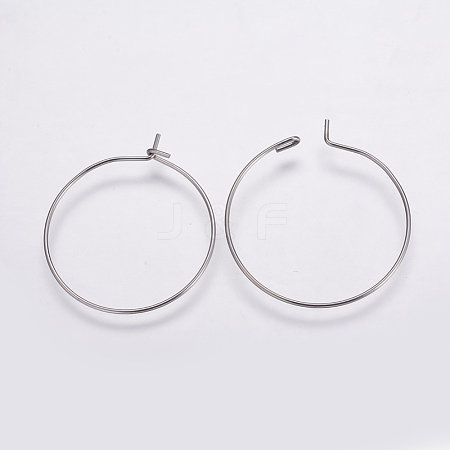 316 Surgical Stainless Steel Hoop Earrings Findings X-STAS-K146-039-25mm-1