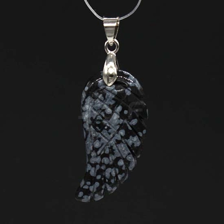 Natural Snowflake Obsidian Pendants WI-PW0001-085R-1