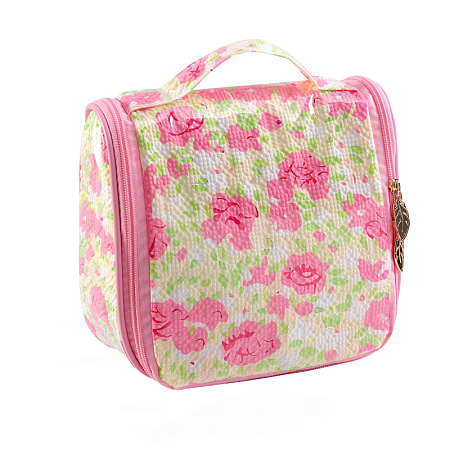 Flower Pattern Polyester Waterpoof Makeup Storage Bag PW-WG0C175-04-1