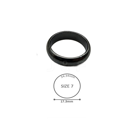 Synthetic Hematite Plain Band Rings BK4832-37-1