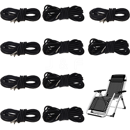 4pcs 2 Sizes Polyester Elastic Cords with Metal Cord End OCOR-WH0063-116-1